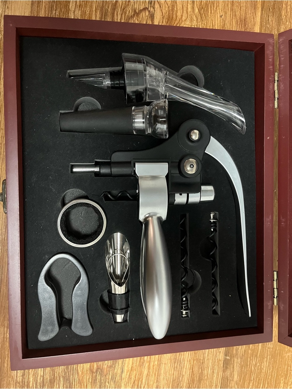 Stainless Steel Wine Opener Set with Pourer & Accessories